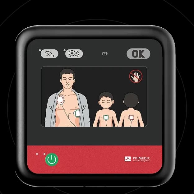 HeartSave myPAD — kompakt defibrilatör cihazı: LTE & Wifi bağlantı, CPR geri bildirimi, IP66 dayanıklılık, 1.1 kg, 5 yıl batarya, pediatrik mod
